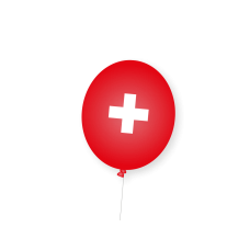 Ballons In Landesfarben - Schweiz